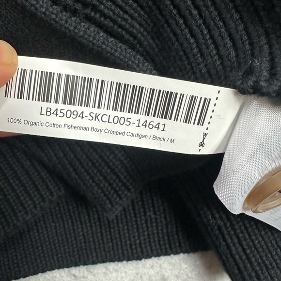 Quince 100% Organic Cotton Fisherman Boxy Cropped Cardigan Size Medium - Picture 6 of 9